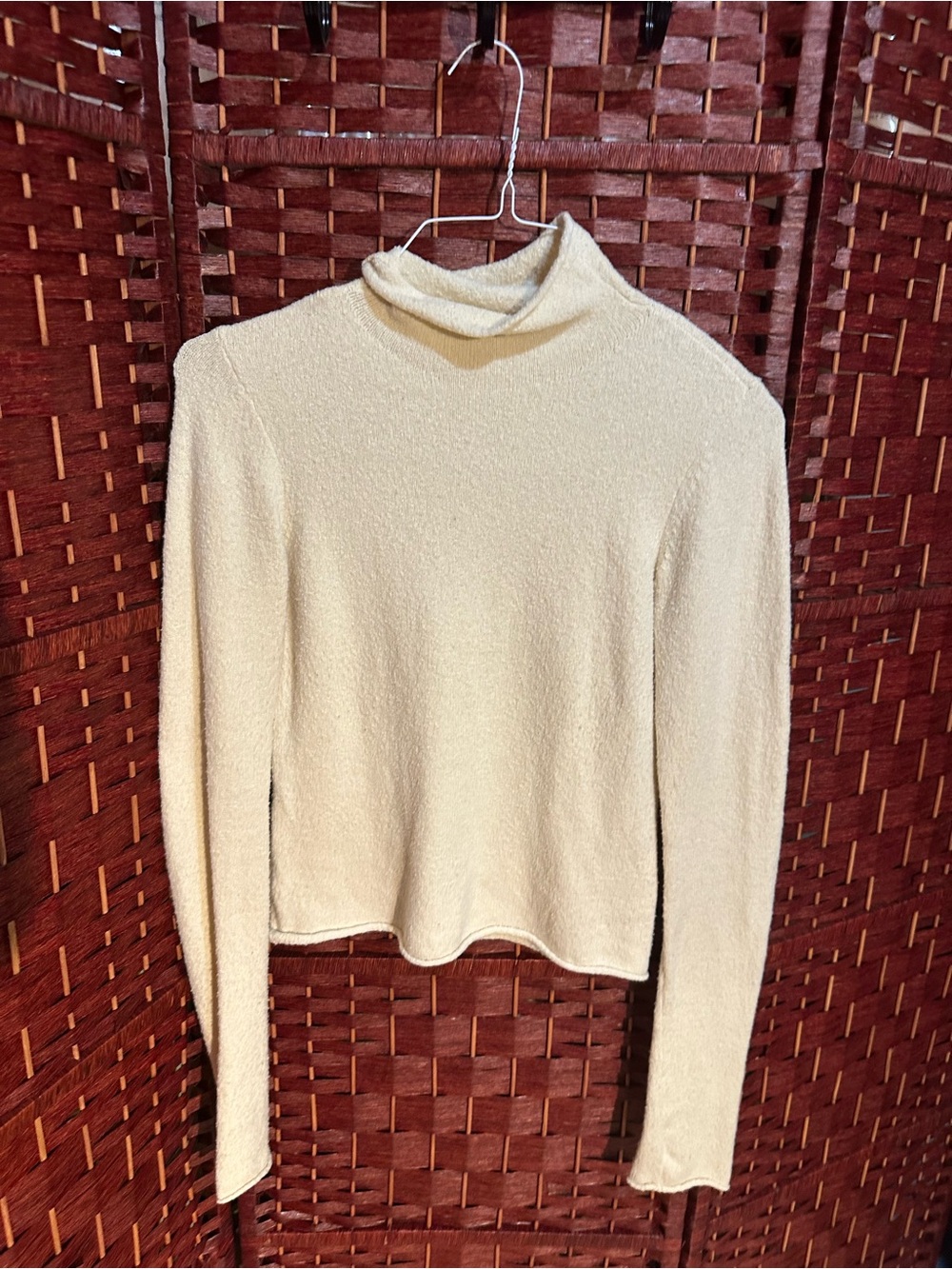 Wilfred Cream Turtleneck Cozy Knit Sweater